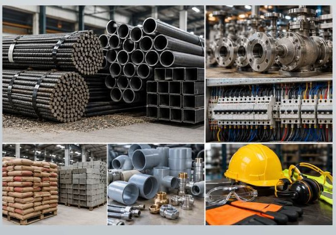 Industrial construction materials ready for supply